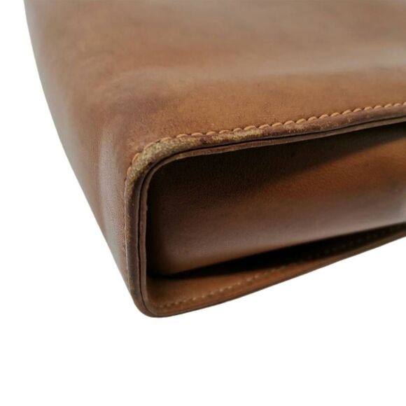 Rare Vintage 1970s Gucci Cognac Tan Leather 2-1 Bag | Green & Red Enamel with Go - Picture 10 of 13